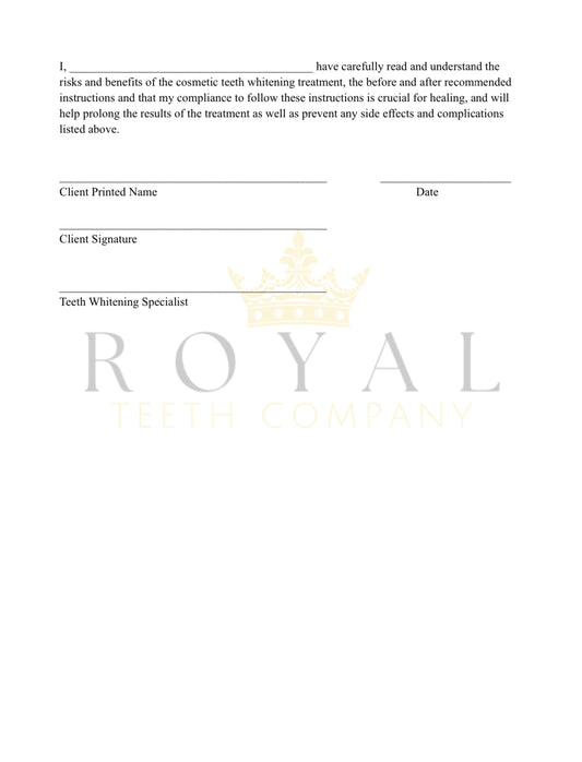 Teeth Whitening Consent Form